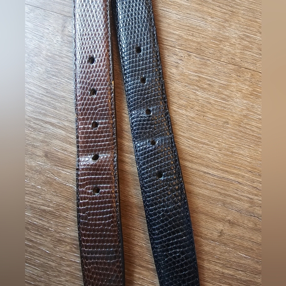 ONE Trafalgar Burnished Java Lizard Skin Belt Size 32 Made in USA - Picture 7 of 9